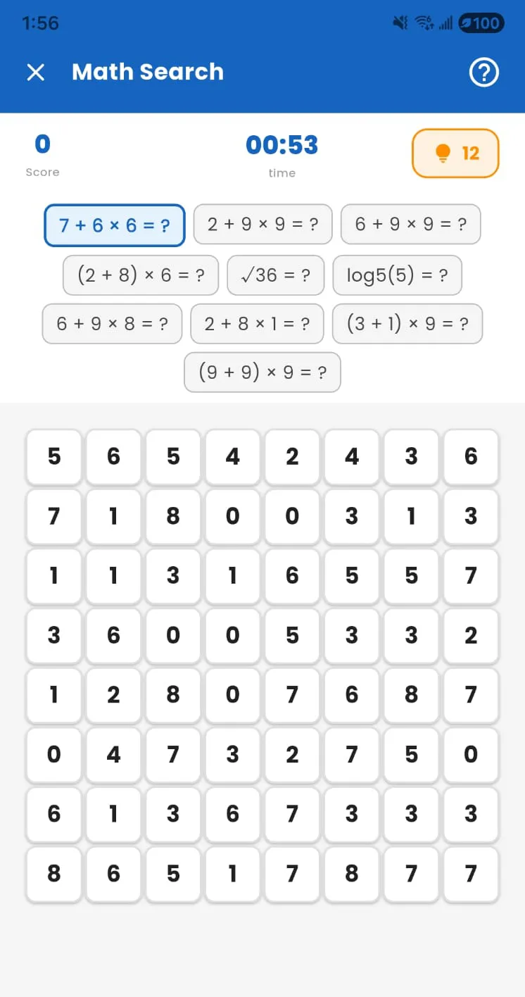 Math Number Search Screenshot