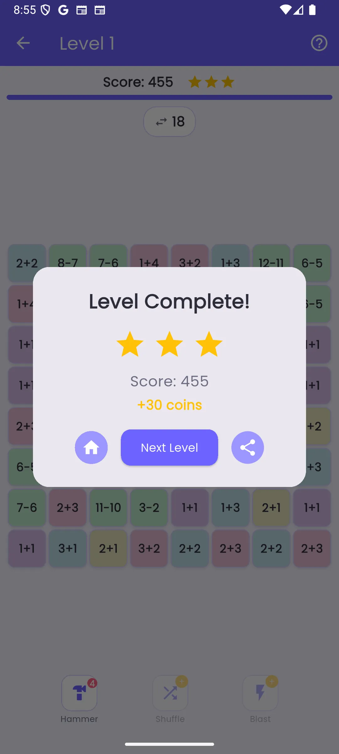 Equation Match Screenshot