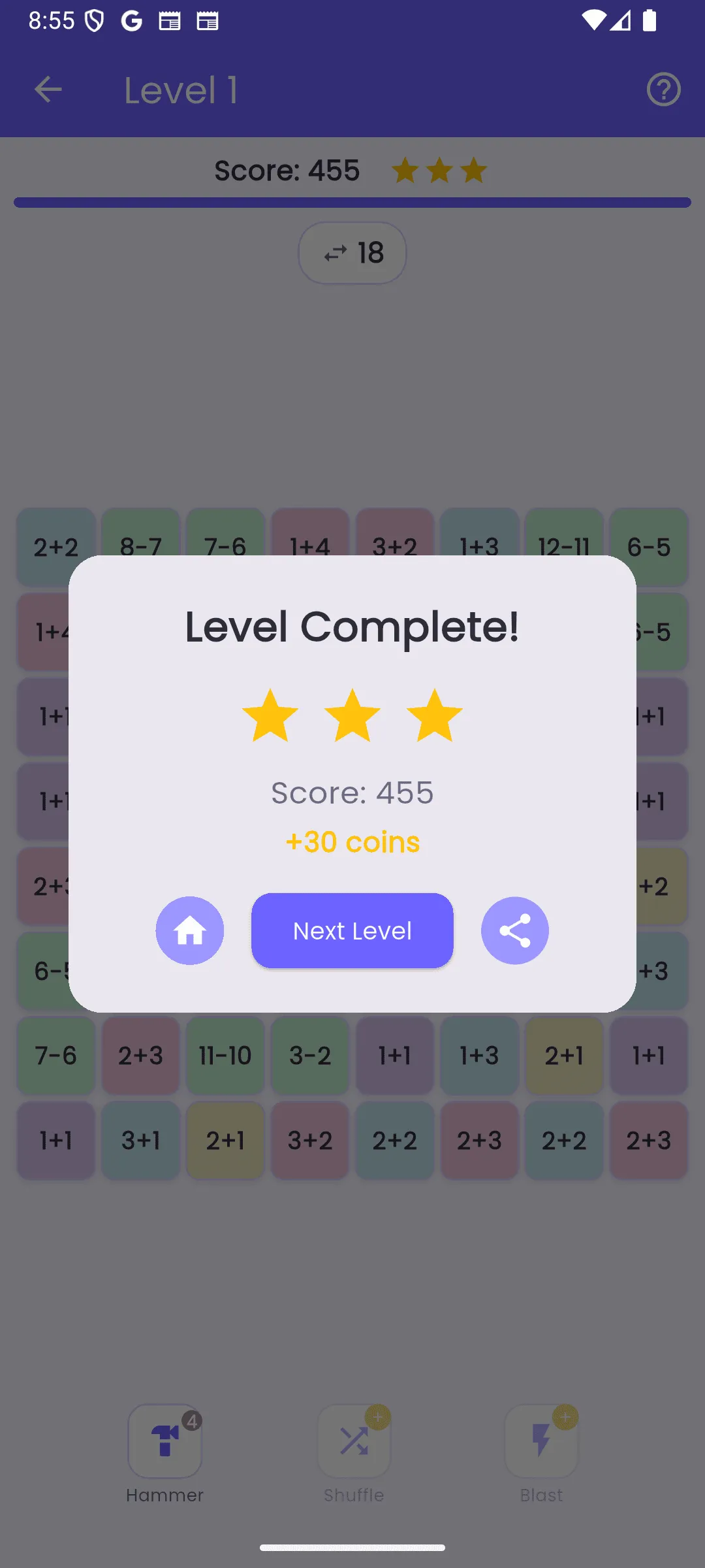 Equation Match Screenshot